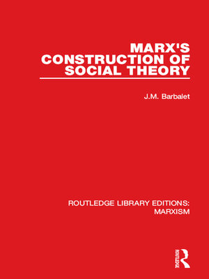 cover image of Marx's Construction of Social Theory (RLE Marxism)